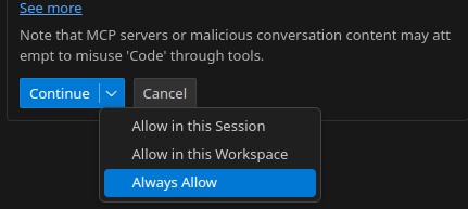 Always Allow permission prompt