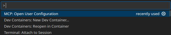 MCP Open User Configuration command
