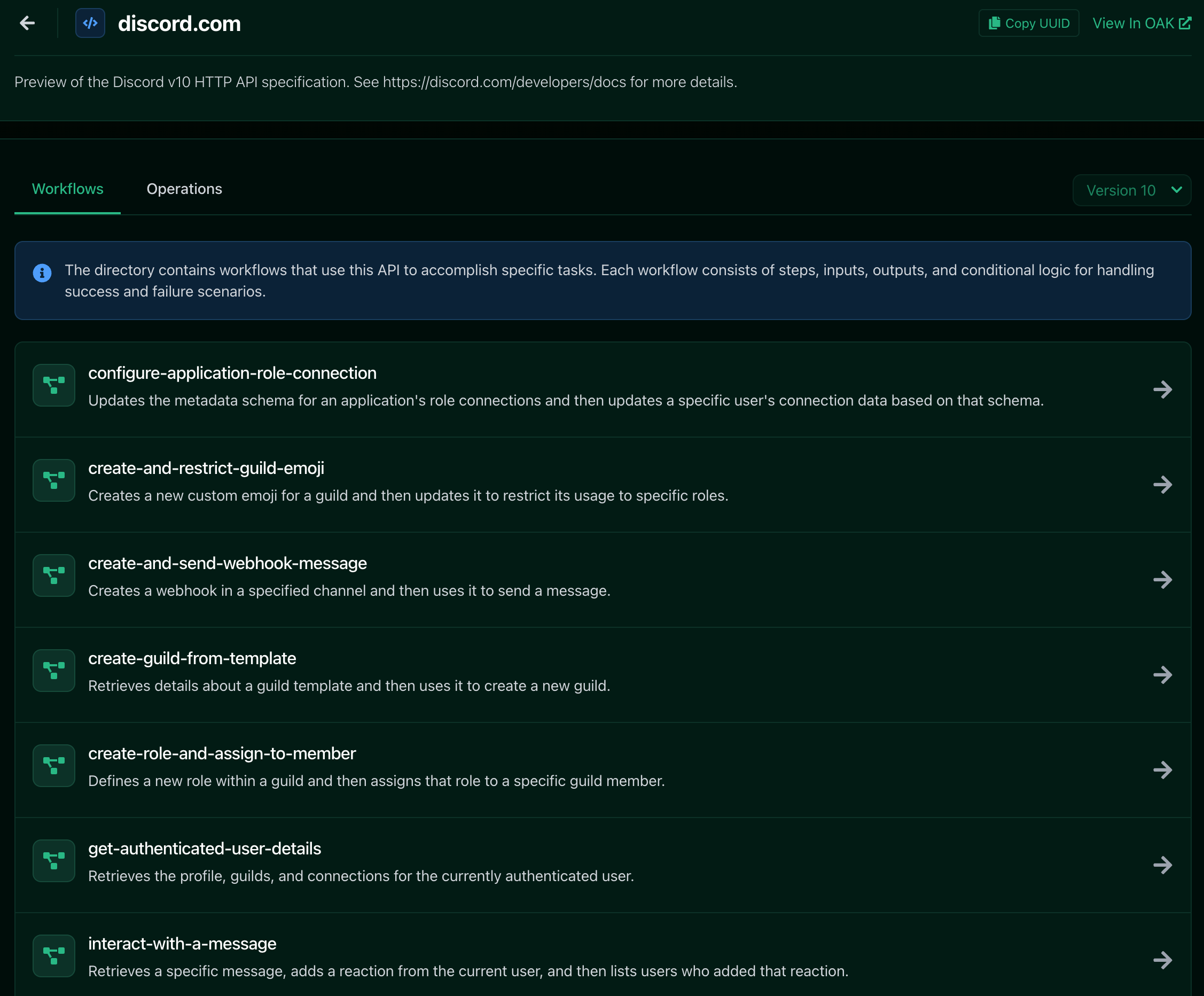 Filtering workflows by API domain