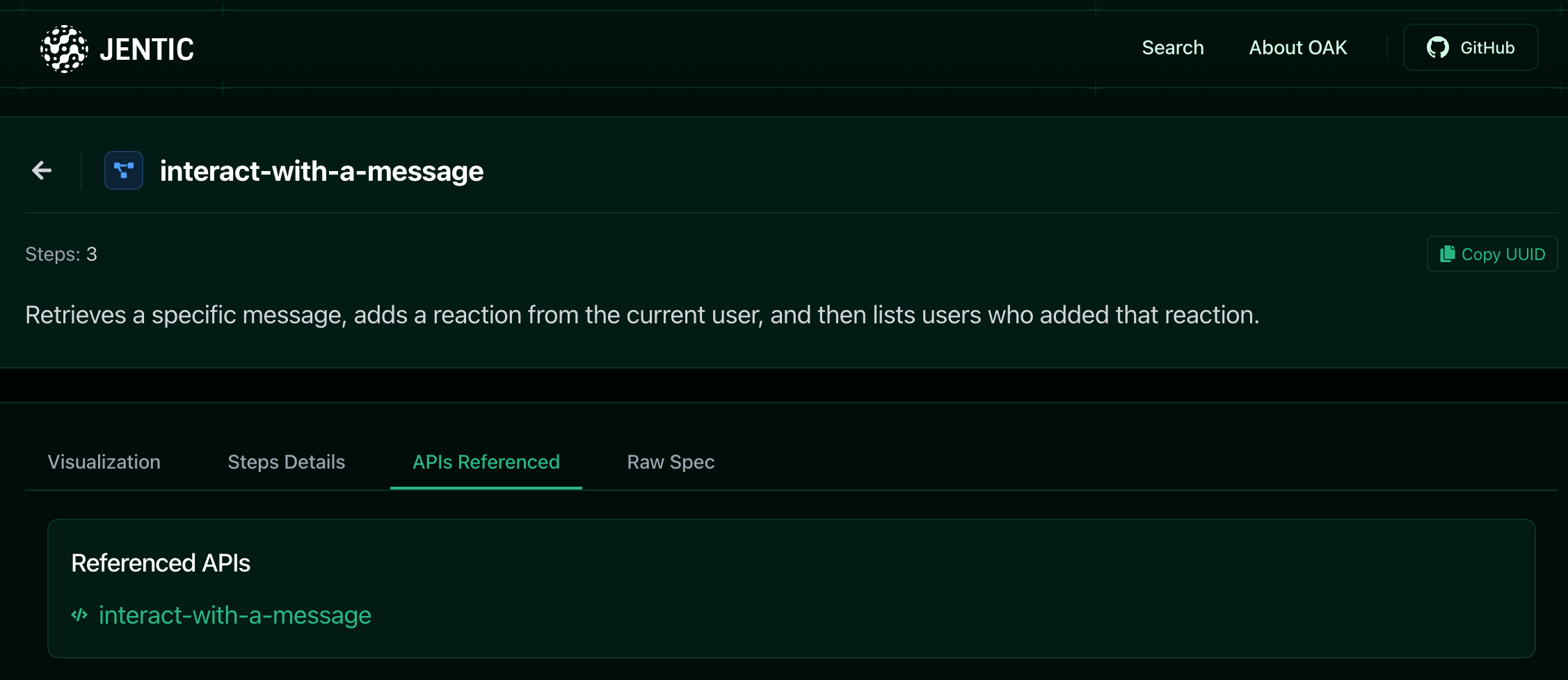 Workflow detail view